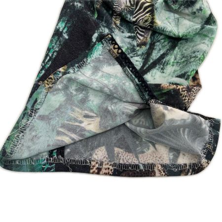  ITALIYA イタリヤ 伊太利屋 パンツ 11号 ジャングル ヒョウ柄 ボトムス レディース ミセス グリーン