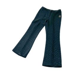 ◆◆ ITALIYA イタリヤ 伊太利屋 パンツ ボトムス 9号 ヒョウ柄 3ライン レディース ミセス ブラック Bランク