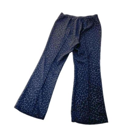  ITALIYA イタリヤ 伊太利屋 パンツ ボトムス 9号 ヒョウ柄 3ライン レディース ミセス ブラック