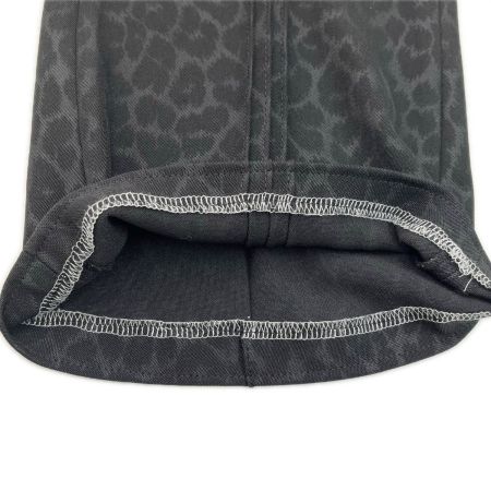  ITALIYA イタリヤ 伊太利屋 パンツ ボトムス 9号 ヒョウ柄 3ライン レディース ミセス ブラック