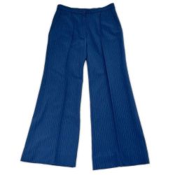 ◆◆ ITALIYA イタリヤ 伊太利屋 パンツ 9号 ストライプ ポッケGK レディース ミセス ブルー Bランク