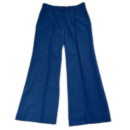  ITALIYA イタリヤ 伊太利屋 パンツ 9号 ストライプ ポッケGK レディース ミセス ブルー