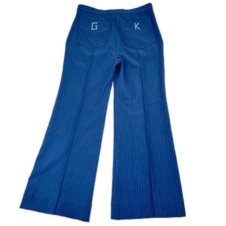  ITALIYA イタリヤ 伊太利屋 パンツ 9号 ストライプ ポッケGK レディース ミセス ブルー