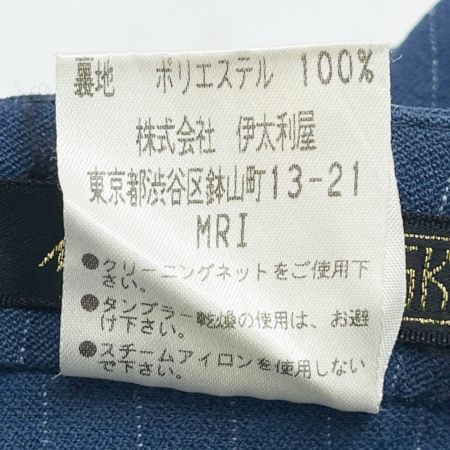  ITALIYA イタリヤ 伊太利屋 パンツ 9号 ストライプ ポッケGK レディース ミセス ブルー