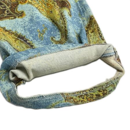  ITALIYA イタリヤ 伊太利屋 パンツ 11号 ビッグペイズリー レディース ミセス スカイブルー