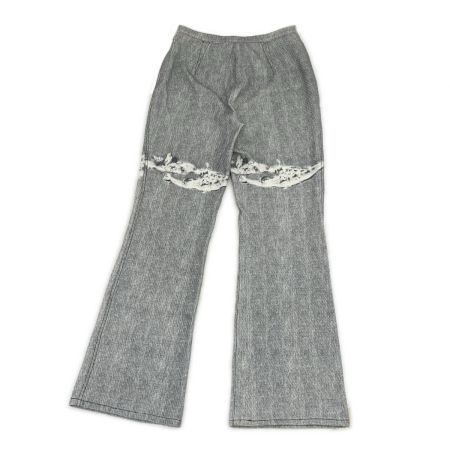  ITALIYA イタリヤ 伊太利屋 パンツ 9号 エレファント ゼブラ ジェラフ ワッペン レディース ミセス ライトグレー