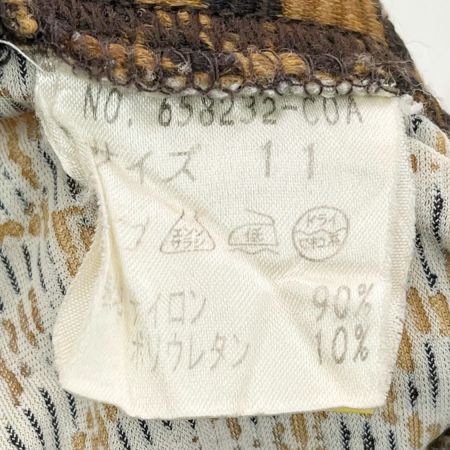  ITALIYA イタリヤ 伊太利屋 パンツ 11号 ヒョウ柄 レディース ミセス 裾スレ有 ブラウン