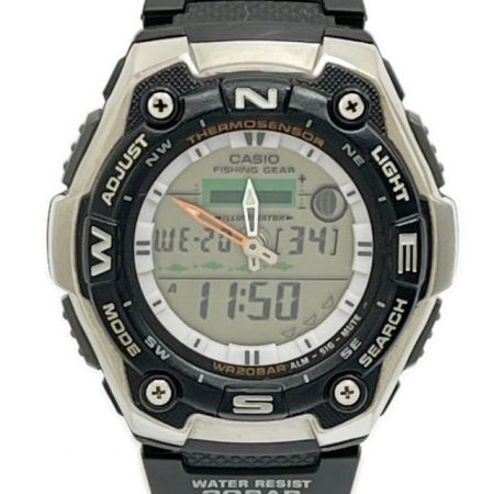  CASIO カシオ FISHING GEAR 腕時計 デジアナウォッチ フィッシングギア クォーツ 本体のみ  AQW-101 ブラック