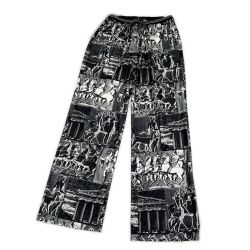 ◆◆ ITALIYA イタリヤ 伊太利屋 パンツ ボトムス 9号 ホース柄 ブラック レディース ミセス Bランク