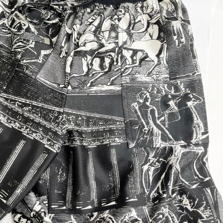  ITALIYA イタリヤ 伊太利屋 パンツ ボトムス 9号 ホース柄 ブラック レディース ミセス