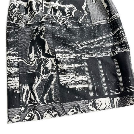  ITALIYA イタリヤ 伊太利屋 パンツ ボトムス 9号 ホース柄 ブラック レディース ミセス