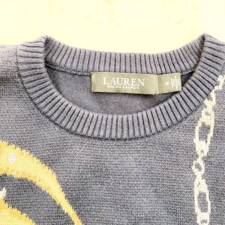  RALPH LAUREN ラルフローレン ニット セーター Mサイズ ベルティングプリント メンズ ネイビー
