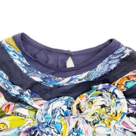  ITALIYA イタリヤ 伊太利屋 チュニック 11号 カラフルリボンレース タグ付 レディース ネイビー