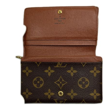  LOUIS VUITTON ルイヴィトン 2つ折り財布 ポルト モネ・ビエ トレゾール M61730 ブラウン系