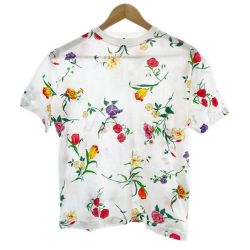 ◆◆ GUCCI グッチ Tシャツ 半袖シャツ 花柄 レディース ホワイト Bランク