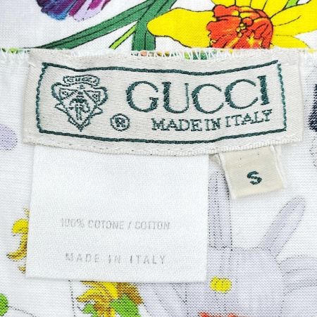  GUCCI グッチ Tシャツ 半袖シャツ Sサイズ 花柄 蝶 昆虫 レディース ホワイト