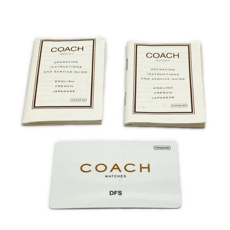  COACH コーチ ペアウォッチ 腕時計 クォーツ ステンレススチール ブラック 箱・取説・コマ付 R8.4月電池交換済 0191/0192