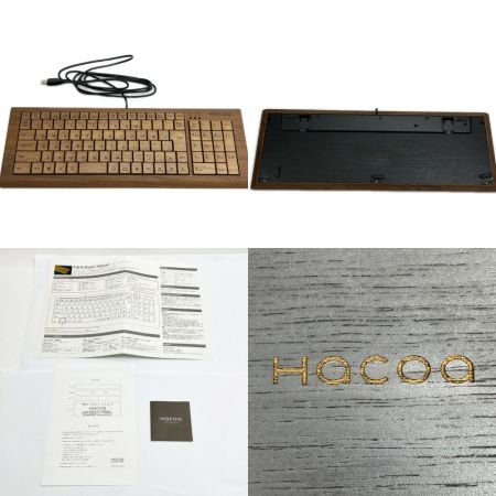  Hacoa ハコア 木製キーボード 2018年製 箱付 パソコン PC周辺機器 full keyboard