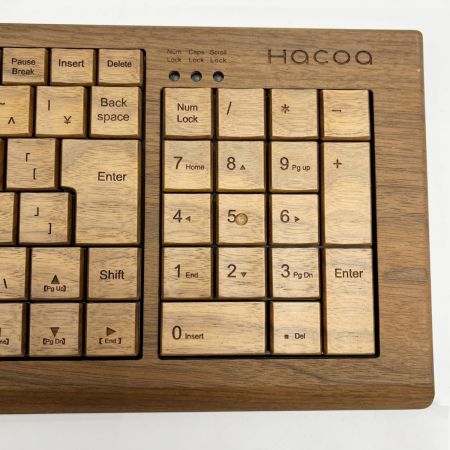  Hacoa ハコア 木製キーボード 2018年製 箱付 パソコン PC周辺機器 full keyboard