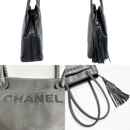  CHANEL シャネル ショルダーバッグ ハンドバッグ ロゴフリンジ 5319963 布袋・ギャランティーカード付  ブラック