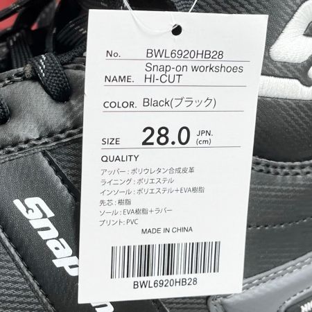  Snap-on スナップオン HI-CUT BWL6920HB28 安全靴 サイズ28.0cm 箱・タグ付 ブラック