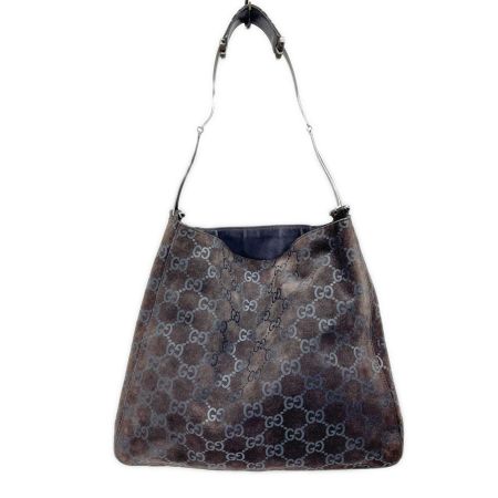  GUCCI グッチ ショルダーバッグ GG スウェード SS棒 レディース 001-3181 ブラウン