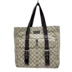 ◆◆ GUCCI グッチ トートバッグ GGスプリームキャンバス レザー ショルダーバッグ レディース 141196 ブラウン Cランク