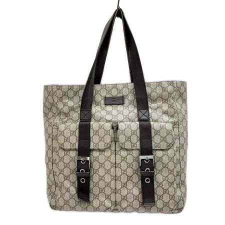  GUCCI グッチ トートバッグ GGスプリームキャンバス レザー ショルダーバッグ レディース 141196 ブラウン