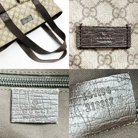  GUCCI グッチ トートバッグ GGスプリームキャンバス レザー ショルダーバッグ レディース 141196 ブラウン