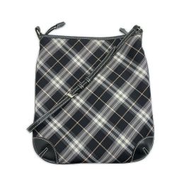 ◆◆ BURBERRY BLUE LABEL バーバリーブルーレーベル ショルダーバッグ チェック柄 ブラック×グレー Bランク