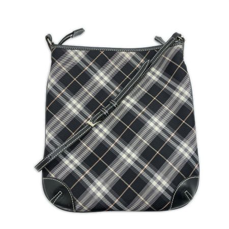  BURBERRY BLUE LABEL バーバリーブルーレーベル ショルダーバッグ チェック柄 ブラック×グレー