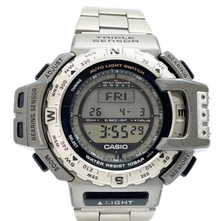  CASIO カシオ 腕時計 クォーツ 本体のみ PRO TREK メンズ チタン PRT-411