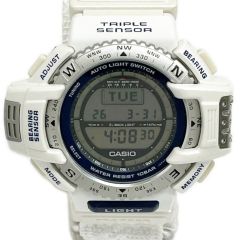  CASIO カシオ 腕時計 クォーツ PRO TREK クォーツ 本体のみ ナイロン ホワイト 白 PRT-40 Aランク