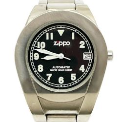 ◆◆ ZIPPO ジッポー 腕時計 自動巻き 本体のみ チタン ブラック シルバー メンズ Bランク