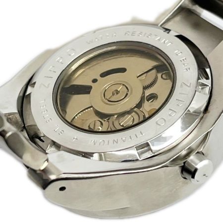  ZIPPO ジッポー 腕時計 自動巻き 本体のみ チタン ブラック シルバー メンズ