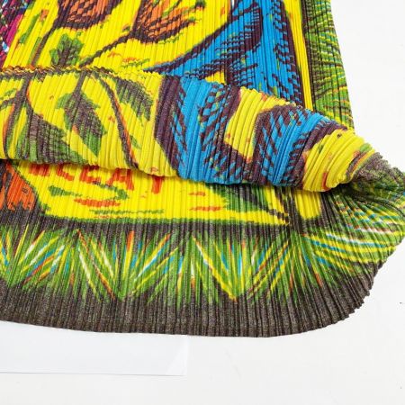  ISSEY MIYAKE イッセイミヤケ PLEATSPLEASE プリントカットソー サイズ3 レディース PP14JK241 イエロー