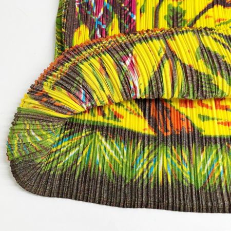  ISSEY MIYAKE イッセイミヤケ PLEATSPLEASE プリントカットソー サイズ3 レディース PP14JK241 イエロー
