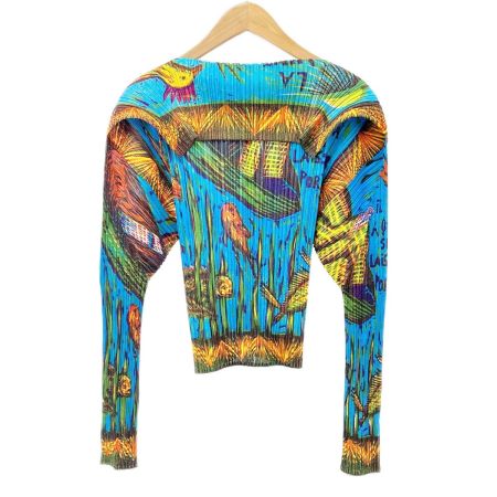  ISSEY MIYAKE イッセイミヤケ PLEATSPLEASE プリーツシャツ サイズ3 レディース PP14JD244 ブルー