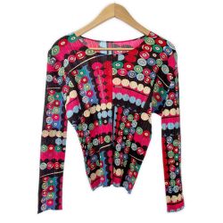 ◆◆ ISSEY MIYAKE イッセイミヤケ PLEATSPLEASE カットソー サイズ3 ビリヤード柄 トップス レディース PP73-JK671 ピンク Aランク