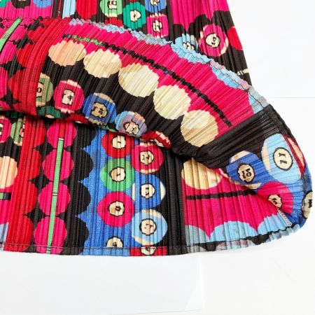  ISSEY MIYAKE イッセイミヤケ PLEATSPLEASE カットソー サイズ3 ビリヤード柄 トップス レディース PP73-JK671 ピンク