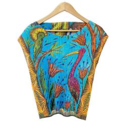 ◆◆ ISSEY MIYAKE イッセイミヤケ カットソー size3 PLEATSPLEASE レディース PP14JK241 ブルー Aランク