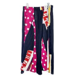 ◆◆ ISSEY MIYAKE イッセイミヤケ プリーツスカート サイズ3 レディース PP31-JG904 ブラック×ピンク Aランク