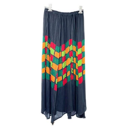  ISSEY MIYAKE イッセイミヤケ プリーツスカート サイズ3 レディース PP23-JG763 グリーン×グレー