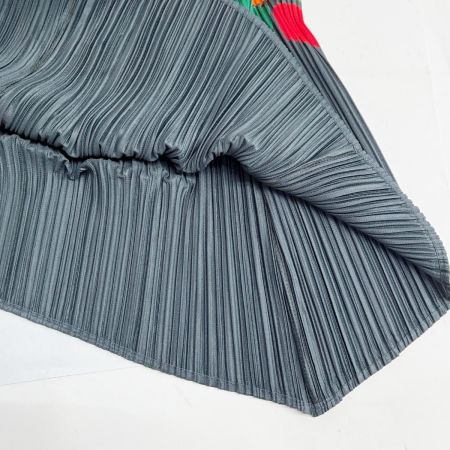  ISSEY MIYAKE イッセイミヤケ プリーツスカート サイズ3 レディース PP23-JG763 グリーン×グレー