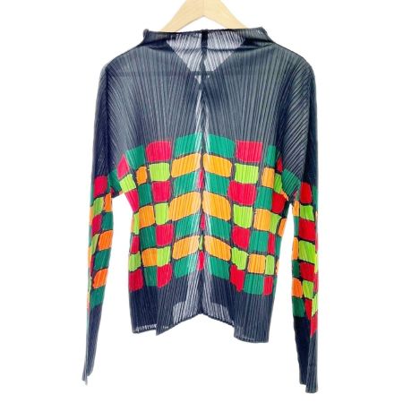  ISSEY MIYAKE イッセイミヤケ カーディガン サイズ3 レディース PP23-JO762 グレーグリーン