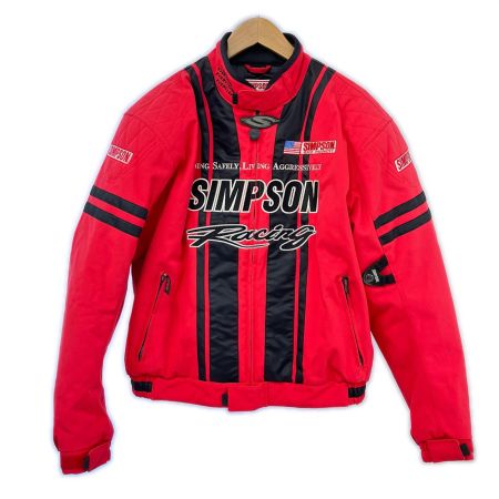  SIMPSON ライダースジャケット Lサイズ プロテクター入り レッド