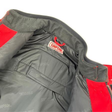  SIMPSON ライダースジャケット Lサイズ プロテクター入り レッド