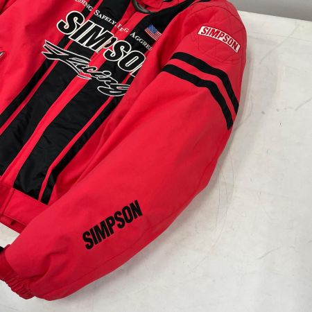  SIMPSON ライダースジャケット Lサイズ プロテクター入り レッド