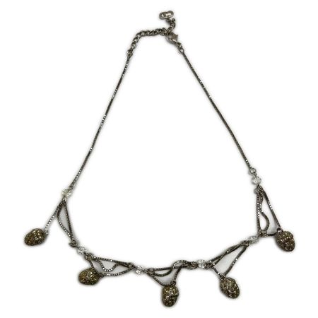  Christian Dior クリスチャンディオール 木の実 ネックレス シルバーカラー