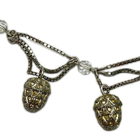  Christian Dior クリスチャンディオール 木の実 ネックレス シルバーカラー